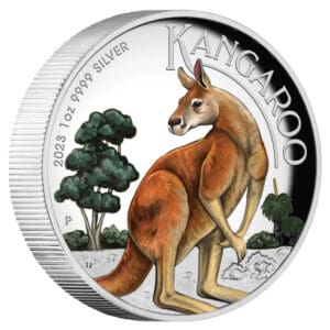2023 $1 Australian Kangaroo 1oz Silver Proof High Relief Coloured Coin