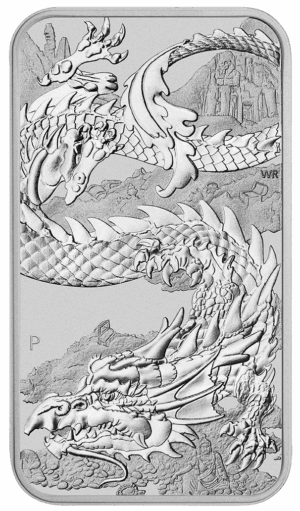 2023 $1 Perth Mint Silver Dragon Rectangular Coin 1oz