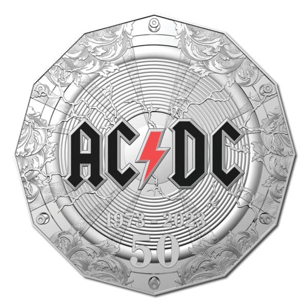 2023 50c 50th Anniversary of AC/DC Coloured UNC - Image 2