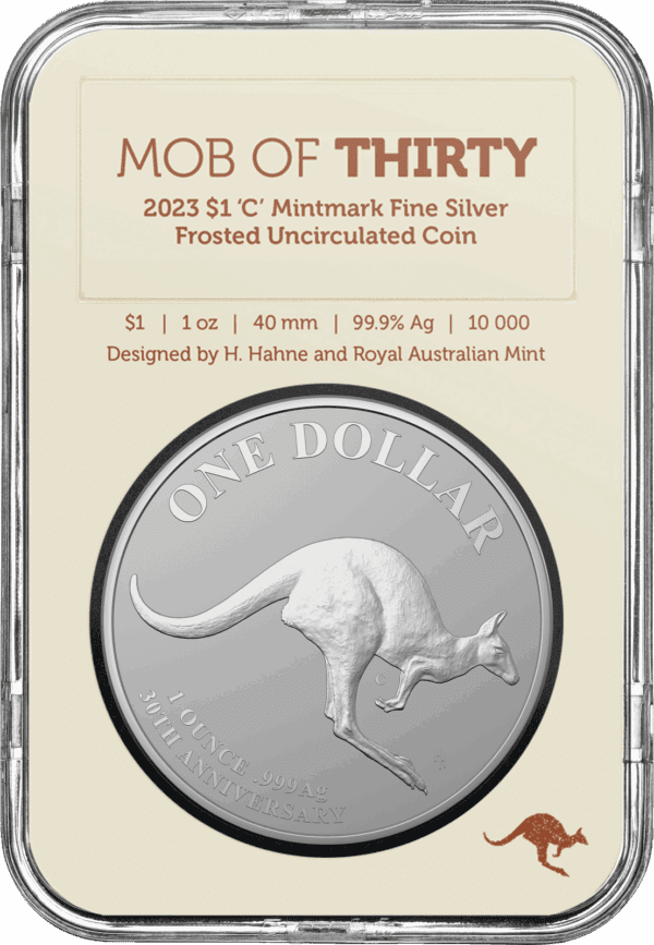2023 $1 Mob Of Thirty - 30th Anniversary 1oz Silver Frosted ‘C’ Mintmark Coin - Image 5