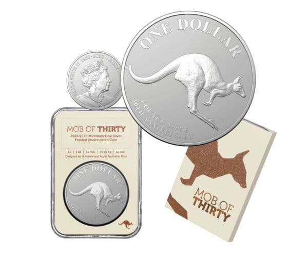 2023 $1 Mob Of Thirty - 30th Anniversary 1oz Silver Frosted ‘C’ Mintmark Coin
