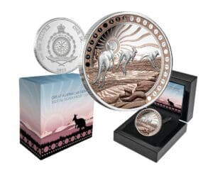 2023 $1 Great Australian Desert 1oz Rose Gold Plated Silver Proof Coin