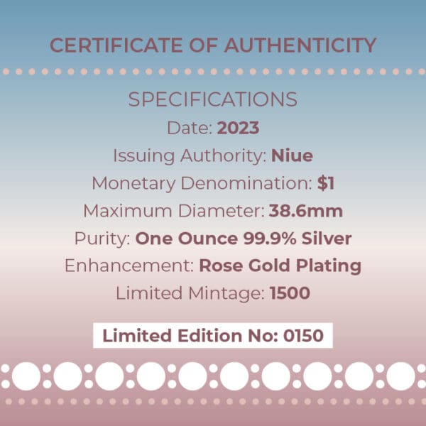 2023 $1 Great Australian Desert 1oz Rose Gold Plated Silver Proof Coin - Image 10