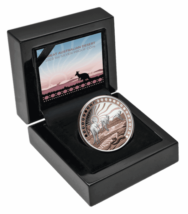 2023 $1 Great Australian Desert 1oz Rose Gold Plated Silver Proof Coin - Image 9