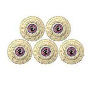 2021 $2 Indigenous Military Services Coloured UNC 5 Coin RAM Bag