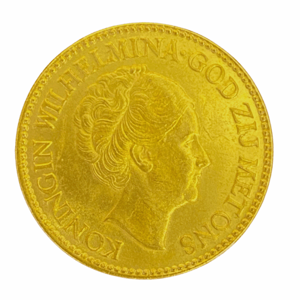1933 10 Gulden - Wilhelmina .900 Gold XF/EF Netherlands Coin - Image 2