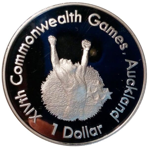 1989 $1 New Zealand Auckland - XIV Commonwealth Games Silver Proof Coin - Image 3