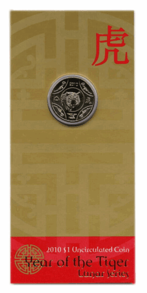 2010 $1 Lunar Series - Year of the Tiger Carded Coin