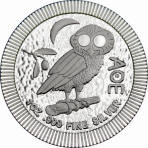 2020 $2 Athena Owl 1oz Silver BU Stacker Coin