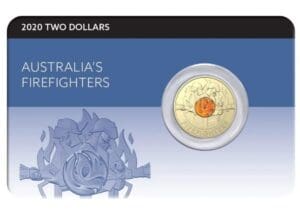 2020 $2 Firefighters Australian Carded Coloured Coin