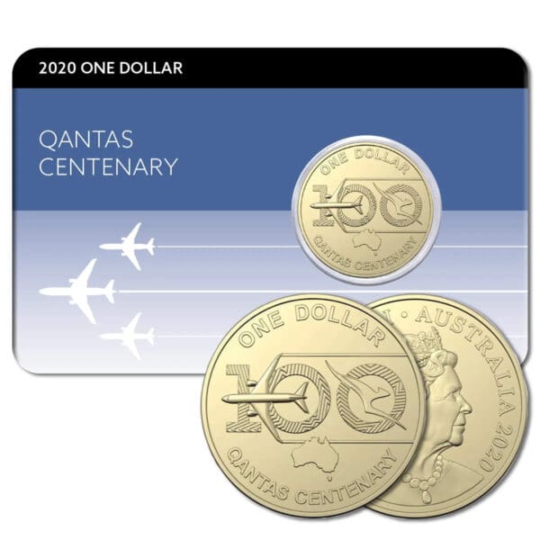 2020 $1 Qantas Centenary UNC Carded Australian Coin