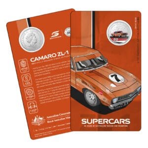 2020 50c 60 Years of Supercars Chevrolet Camaro ZL-1 Carded Coin