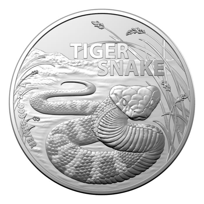 2024 $1 Royal Australian Mint Silver Tiger Snake 1oz Silver Coin