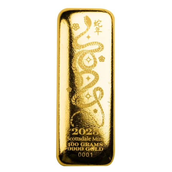 2025 Lunar Year of the Snake 100g Gold Bar