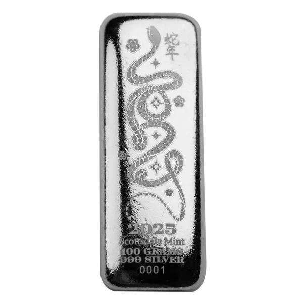 2025 Lunar Year of the Snake 100g Silver Bar