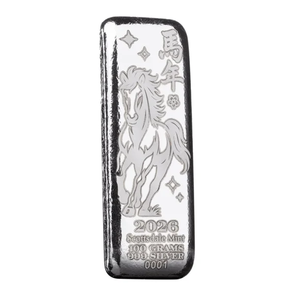 2026 Lunar Year of the Horse 100g Silver Bar - Image 2