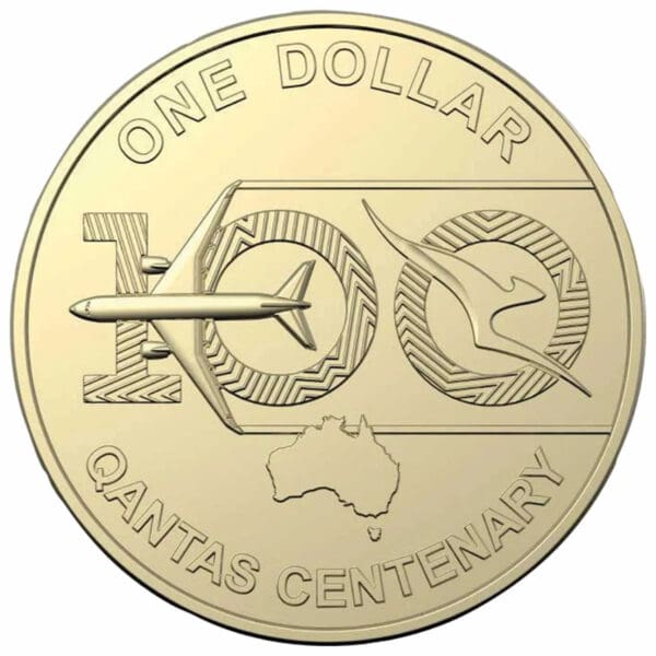 2020 $1 Qantas Centenary UNC Carded Australian Coin - Image 4