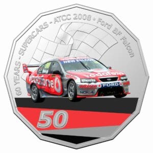 2020 50c Ford BF Falcon - 60 Years of Australian Supercars UNC Carded Coin