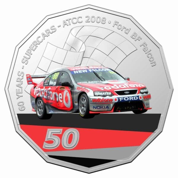 2020 50c Ford BF Falcon - 60 Years of Australian Supercars UNC Carded Coin