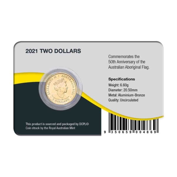 2021 $2 Aboriginal Flag AlBr UNC Coin Pack - Image 2