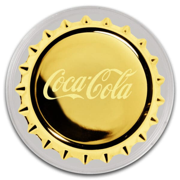 2025 $8 Coca-Cola Gold Bottle Cap 1.2g Gold Coin - Image 4