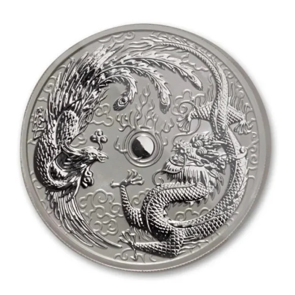 MS69 2017 $1 Dragon & Phoenix 1oz Silver Australian Error Coin - Image 2