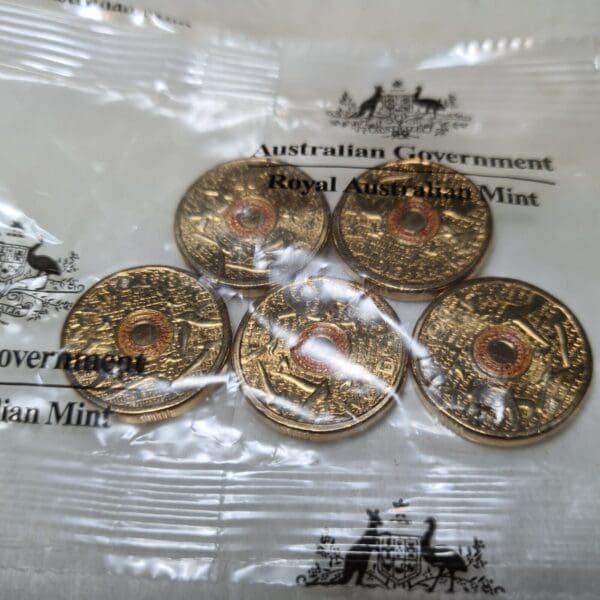 2015 $2 Flanders Fields Orange Australian RAM 5 Coin Bag - Image 3
