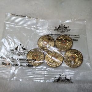 2015 $2 Flanders Fields Orange Australian RAM 5 Coin Bag
