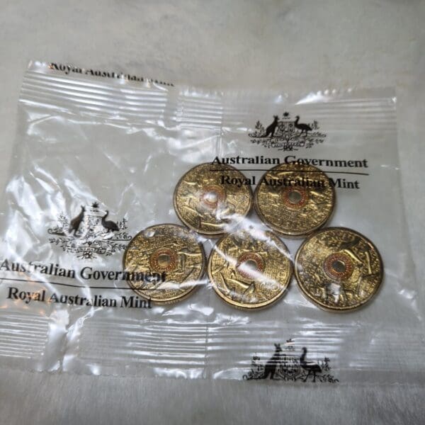 2015 $2 Flanders Fields Orange Australian RAM 5 Coin Bag