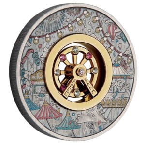 2025 $2 Ferris Wheel Antiqued 2oz Silver Tuvalu Coin