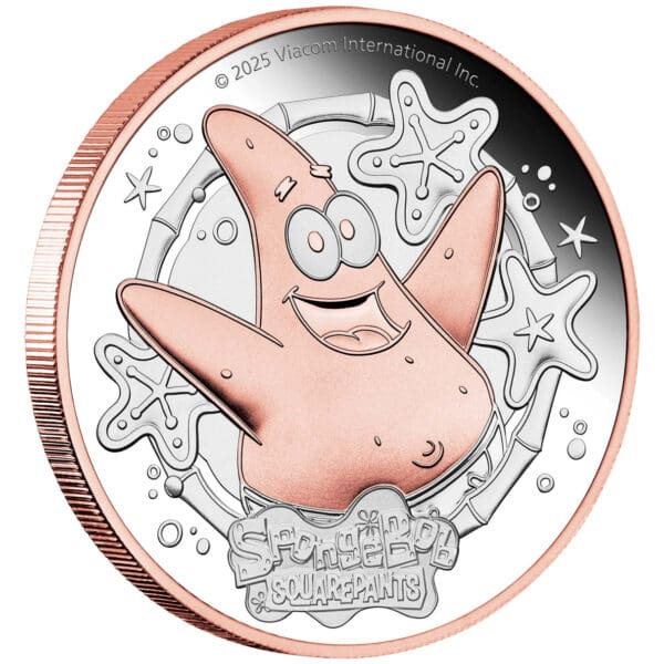 2025 $2 SpongeBob SquarePants Patrick Star 2oz Proof Silver Tuvalu Coin