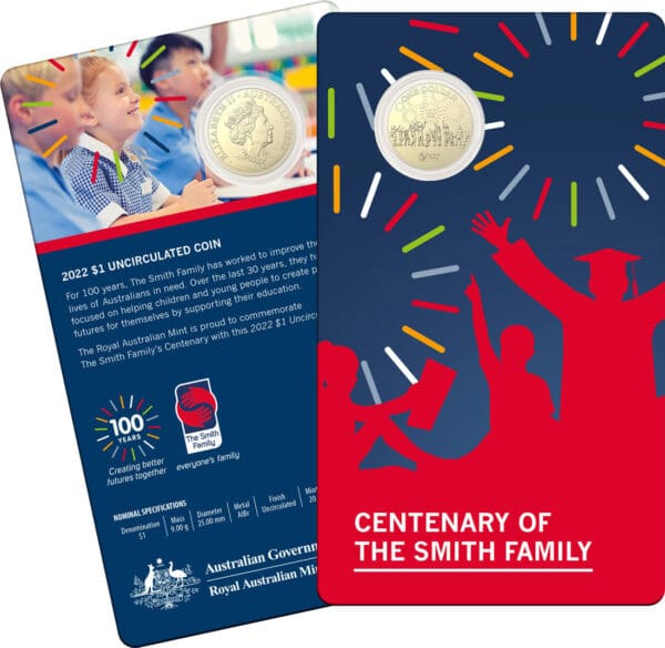 2022 $1 Centenary Of The Smith Family Carded Coin - Image 2