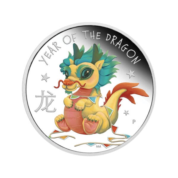 2024 50c Baby Dragon 1/2oz Silver Proof Coloured Coin