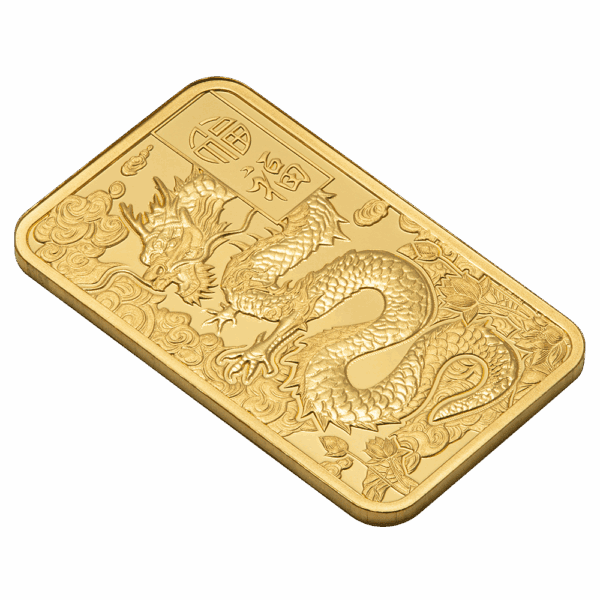 2025 Yellow Dragon - Good Luck Pamp 5g .9999 Gold Prooflike Bar - Image 5