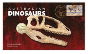 2022 $1 Australian Dinosaurs – Australovenator Skeleton PNC