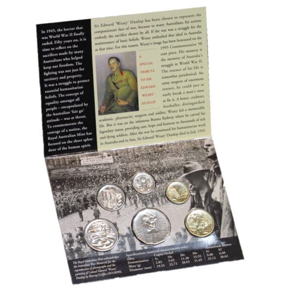 1995 End of WWII 50th Anniversary UNC Mint Coin Set - Image 2
