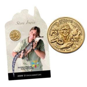 2009 $1 Inspirational Australians - Steve Irwin AlBr UNC Coin
