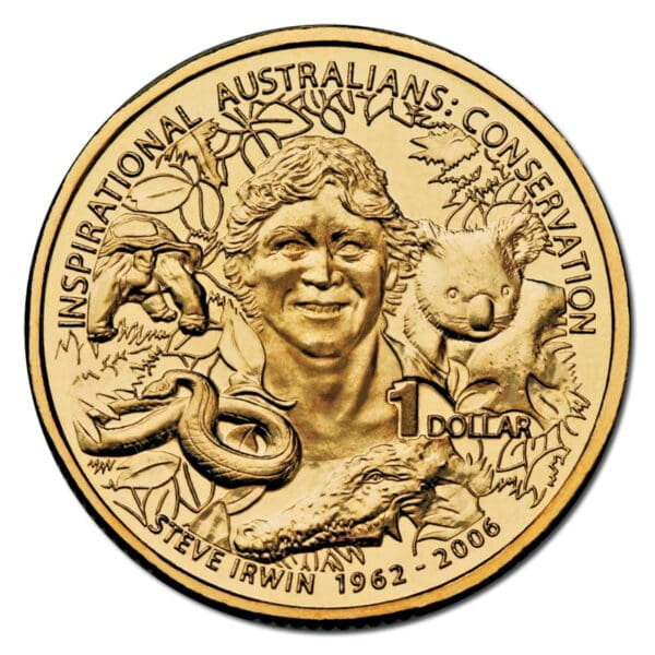 2009 $1 Inspirational Australians - Steve Irwin AlBr UNC Coin - Image 2