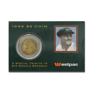 1996 $5 Don Bradman Bi-Metallic UNC Westpac Sleeve Coin