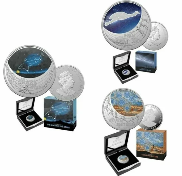 2020/202 $1 Star Dreaming - Emu In Sky, Seven Sisters, Shark In Stars Full Set