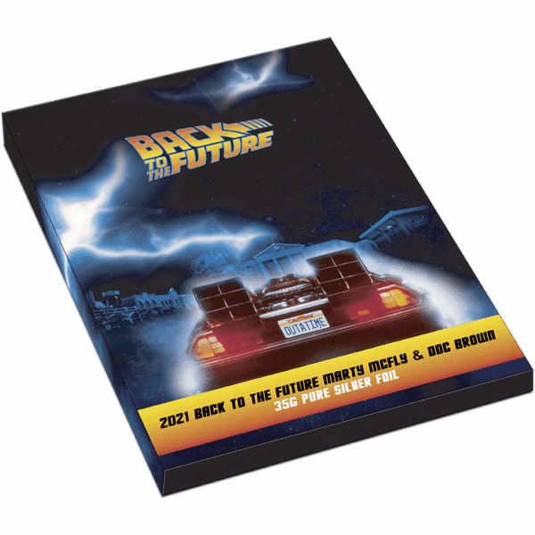 2021 Back to the Future Marty McFly and Doc Brown - 35g Pure Silver Foil - Image 3