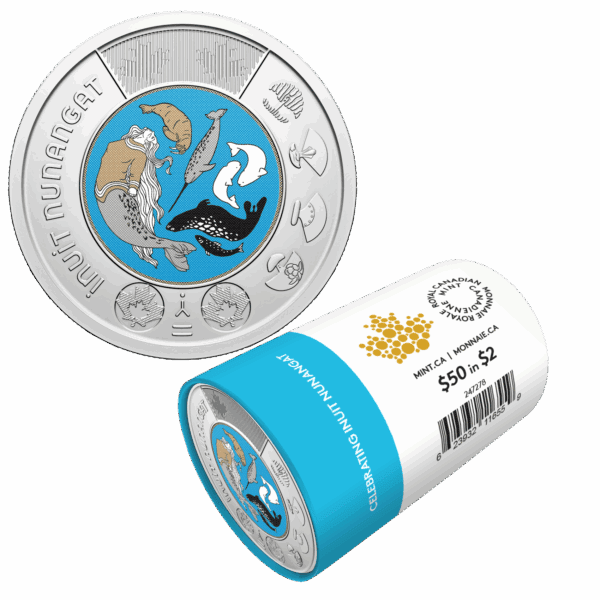 2024 $2 Canada Coloured Celebrating Inuit Nunangat Special Wrapped Coin Roll