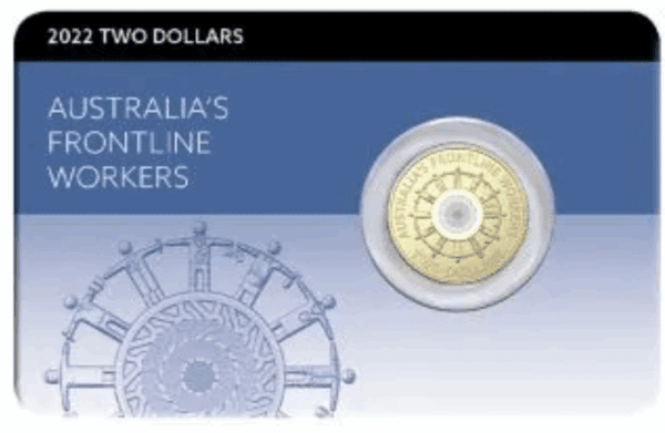 2022 $2 Frontline Workers Coloured UNC Carded Coin