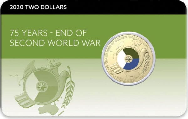 2020 $2 75th Anniversary WWII Australian Carded Coin
