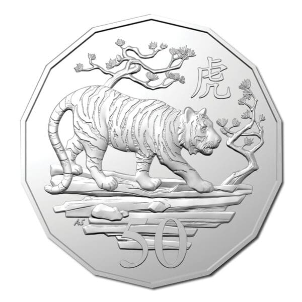 50c 2022 Year of the Tiger Red Card UNC - Image 2