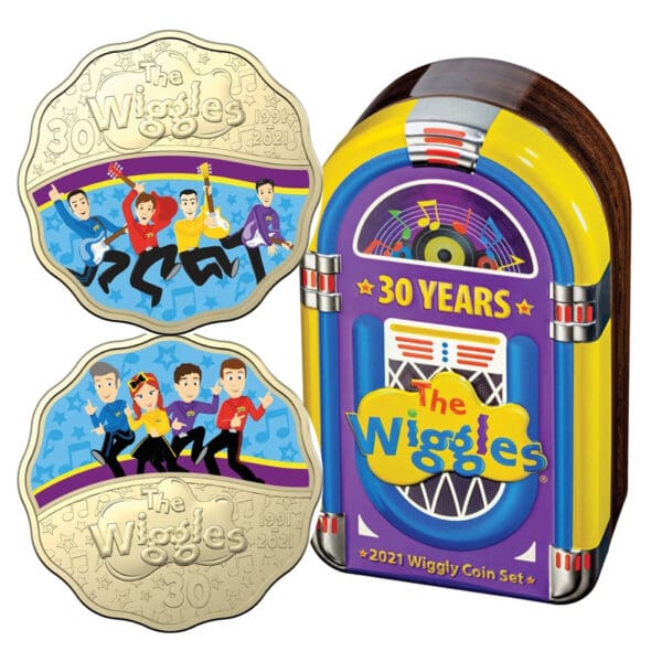 2021 30c 30 Years of the Wiggles Scalloped Two Coin UNC Set