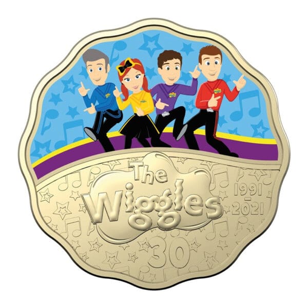 2021 30c 30 Years of the Wiggles Scalloped Two Coin UNC Set - Image 2