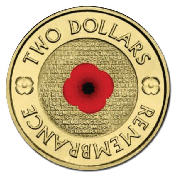2012 $2 Remembrance Day Red Poppy On RSL Card - Image 2
