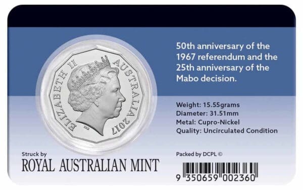 2017 50c Mabo Pride and Passion 50th Anniversary Coin Pack - Image 2