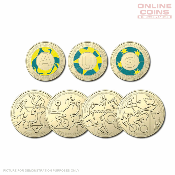 2022 Commonwealth Games 7 Coloured UNC Coin Collection - Image 2